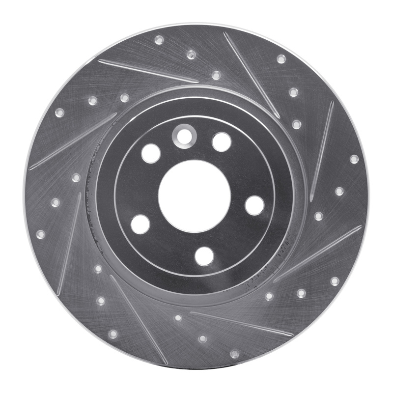 Land Rover Range Rover Evoque Brake Rotor (1) - Rear Right - DFC - Drilled & Slotted - Silver - `16-`19