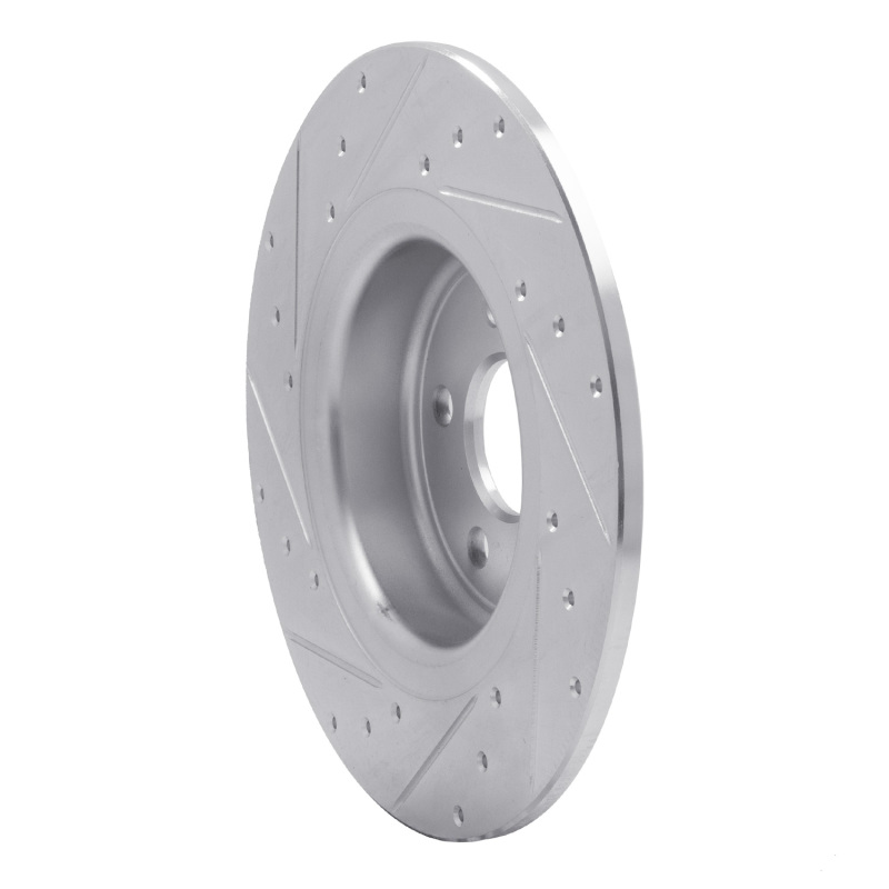Land Rover Range Rover Evoque Brake Rotor (1) - Rear Right - DFC - Drilled & Slotted - Silver - `16-`19