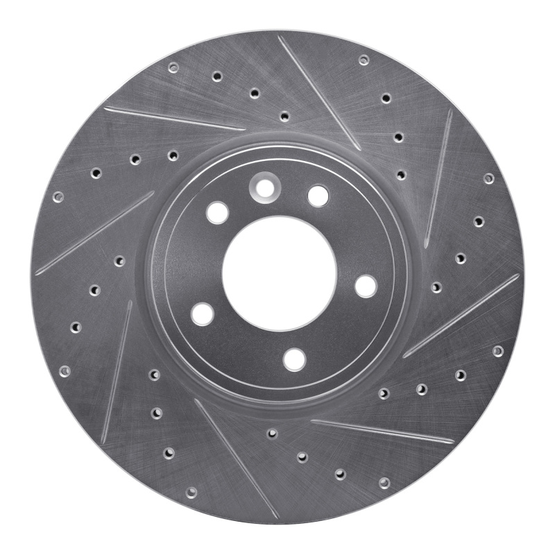 Land Rover Discovery Brake Rotor (1) - Front Right - DFC - Drilled & Slotted - Silver - `18-`20