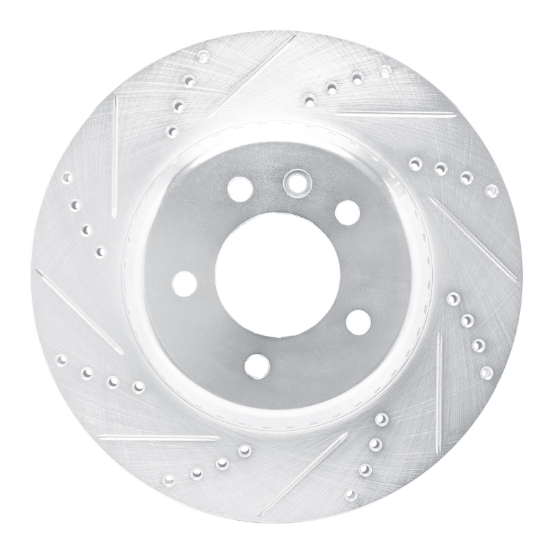 Land Rover Defender 110 Brake Rotor (1) - Rear Left - DFC - Drilled & Slotted - Silver - `20-`25