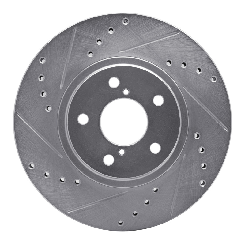 Saab 9-2X Brake Rotor (1) - Front Left - DFC - Drilled & Slotted - Silver - `90-`16