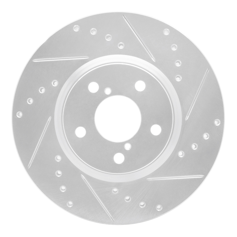 Subaru Impreza Brake Rotor (1) - Front Right - DFC - Drilled & Slotted - Silver - `17-`23