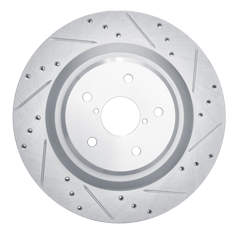 Subaru Ascent Brake Rotor (1) - Rear Right - DFC - Drilled & Slotted - Silver - `19-`25