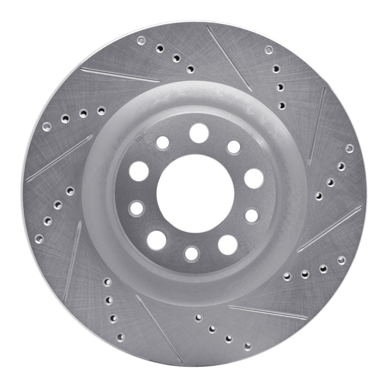 Alfa Romeo STELVIO Brake Rotor (1) - Rear Right - DFC - Drilled & Slotted - Silver - `17-`25