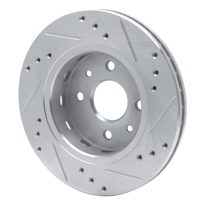 Kia Spectra Brake Rotor (1) - Front Left - DFC - Drilled & Slotted - Silver - `01-`03