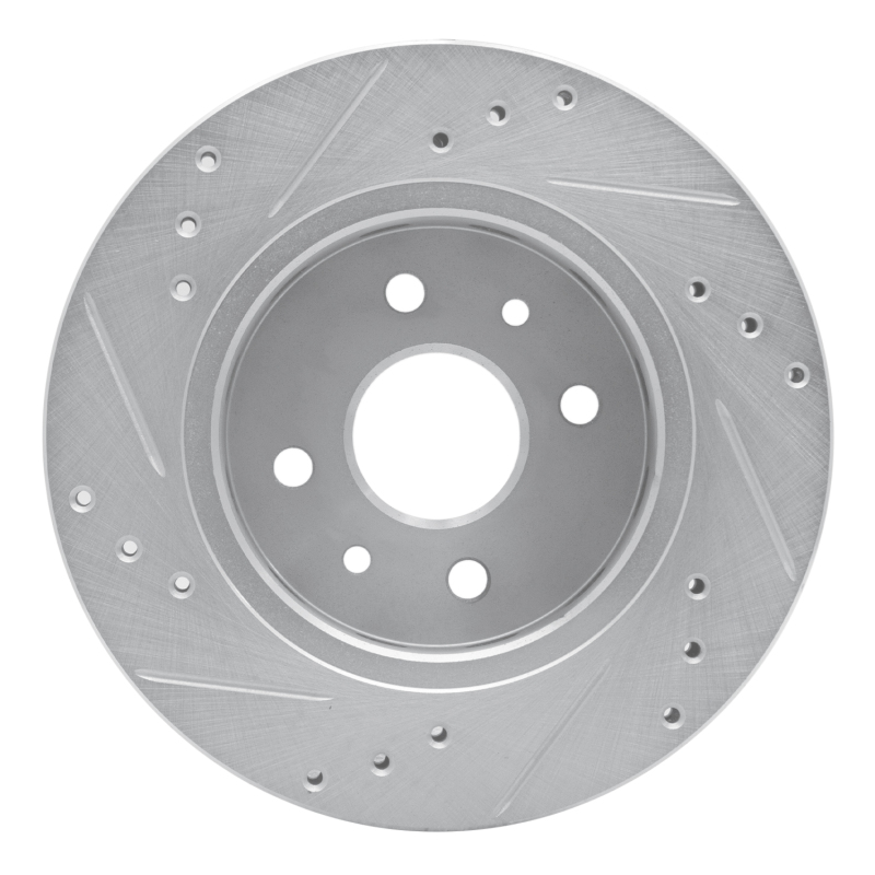 Kia Sephia Brake Rotor (1) - Front Right - DFC - Drilled & Slotted - Silver - `01-`03