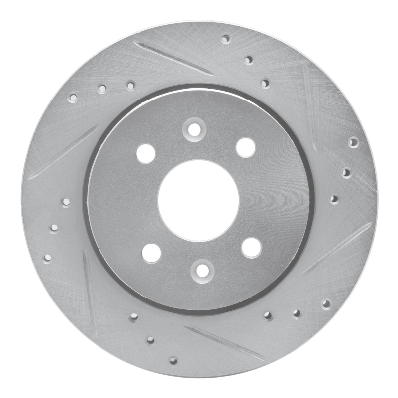 Kia Sephia Brake Rotor (1) - Front Right - DFC - Drilled & Slotted - Silver - `01-`03