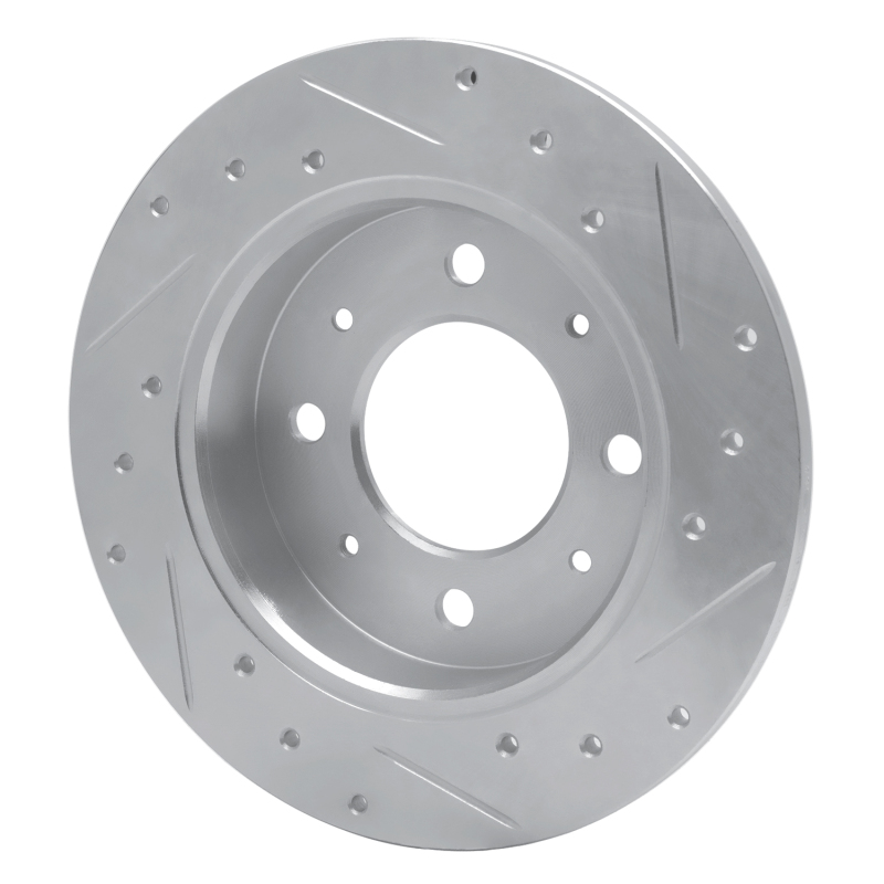 Kia Spectra5 Brake Rotor (1) - Rear Left - DFC - Drilled & Slotted - Silver - `04-`09