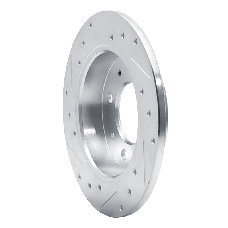 Kia Spectra Brake Rotor (1) - Rear Right - DFC - Drilled & Slotted - Silver - `04-`09