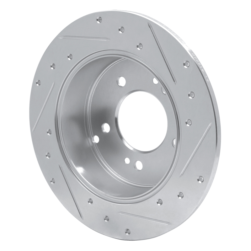 Kia Rondo Brake Rotor (1) - Rear Left - DFC - Drilled & Slotted - Silver - `07-`12