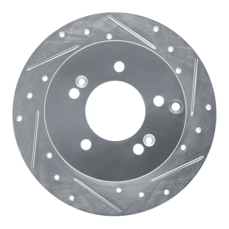 Kia Rondo Brake Rotor (1) - Rear Right - DFC - Drilled & Slotted - Silver - `07-`12