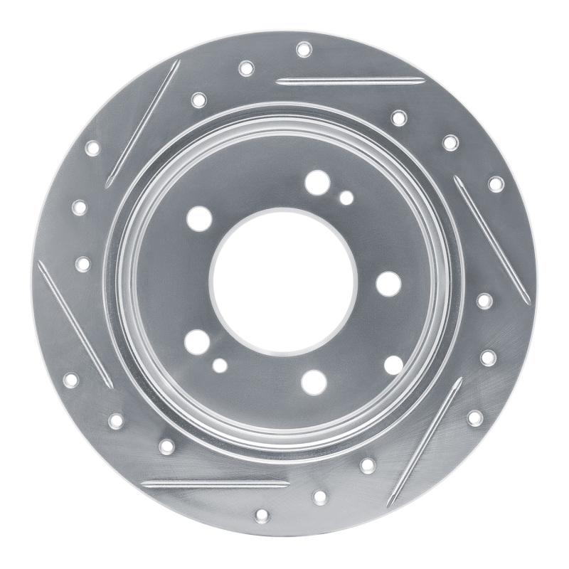 Kia Forte Brake Rotor (1) - Rear Right - DFC - Drilled & Slotted - Silver - `10-`13