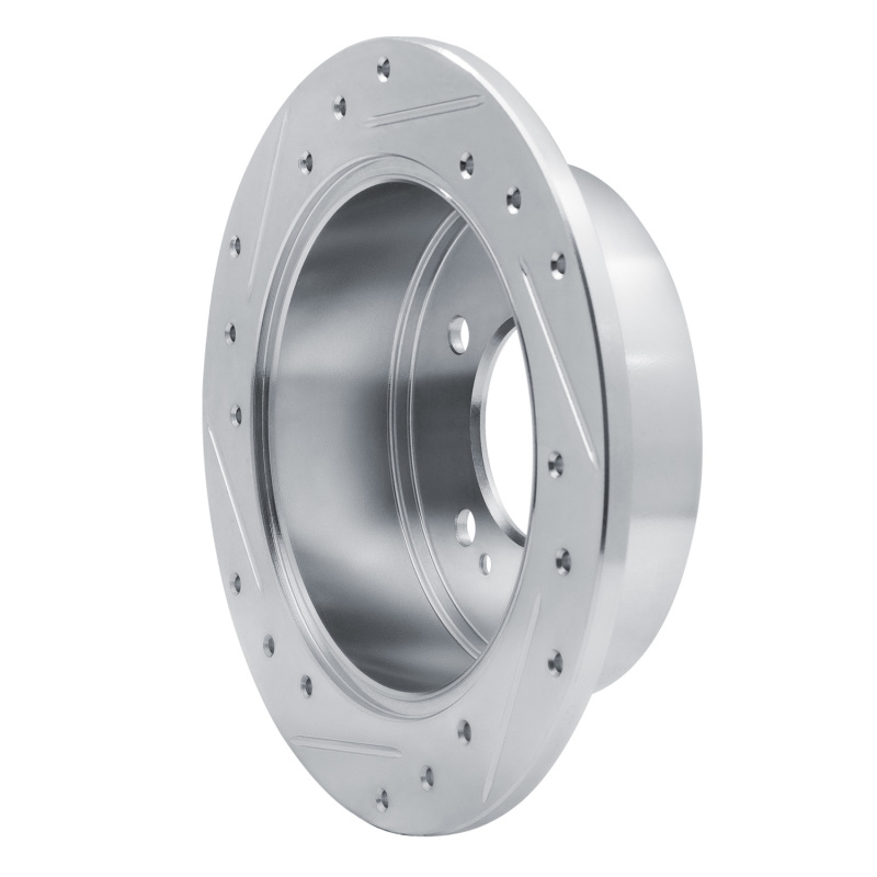 Kia Forte Brake Rotor (1) - Rear Right - DFC - Drilled & Slotted - Silver - `10-`13