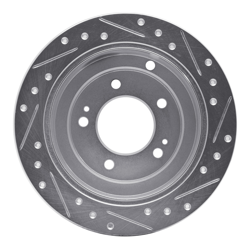 Kia Amanti Brake Rotor (1) - Rear Left - DFC - Drilled & Slotted - Silver - `04-`06