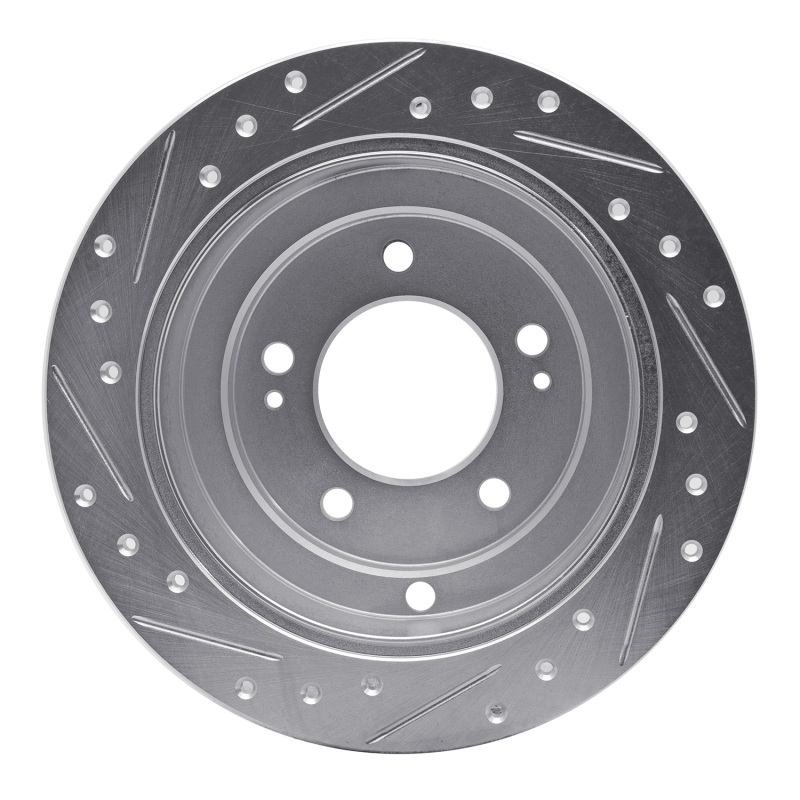 Kia Amanti Brake Rotor (1) - Rear Right - DFC - Drilled & Slotted - Silver - `04-`06