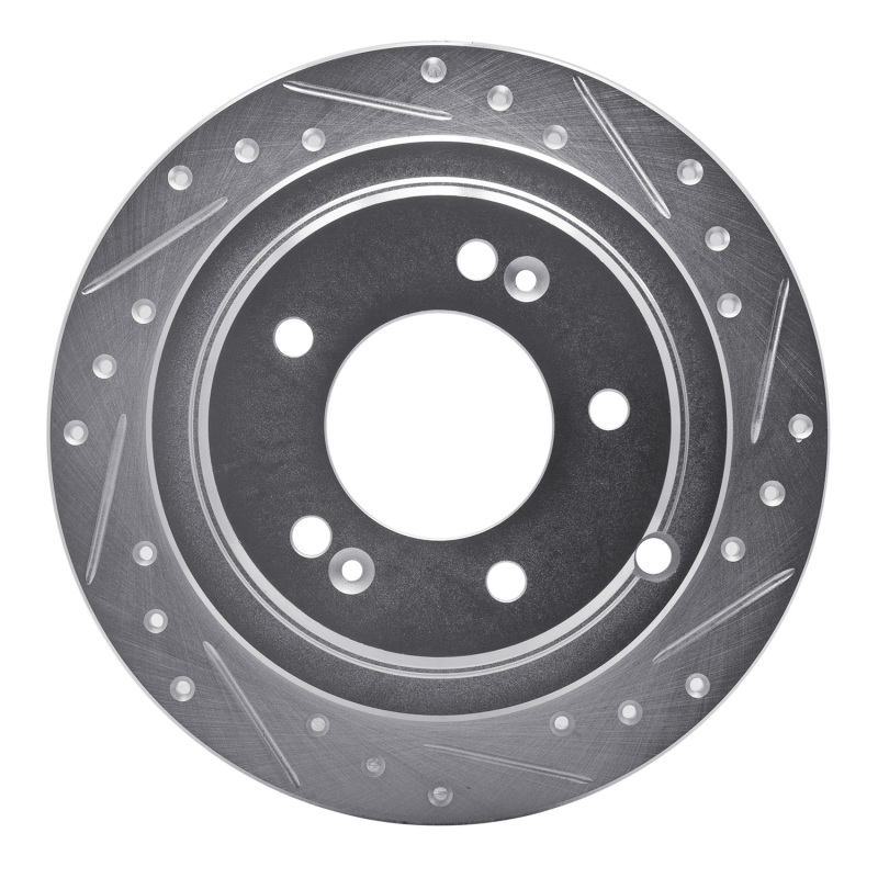 Kia Amanti Brake Rotor (1) - Rear Right - DFC - Drilled & Slotted - Silver - `04-`06