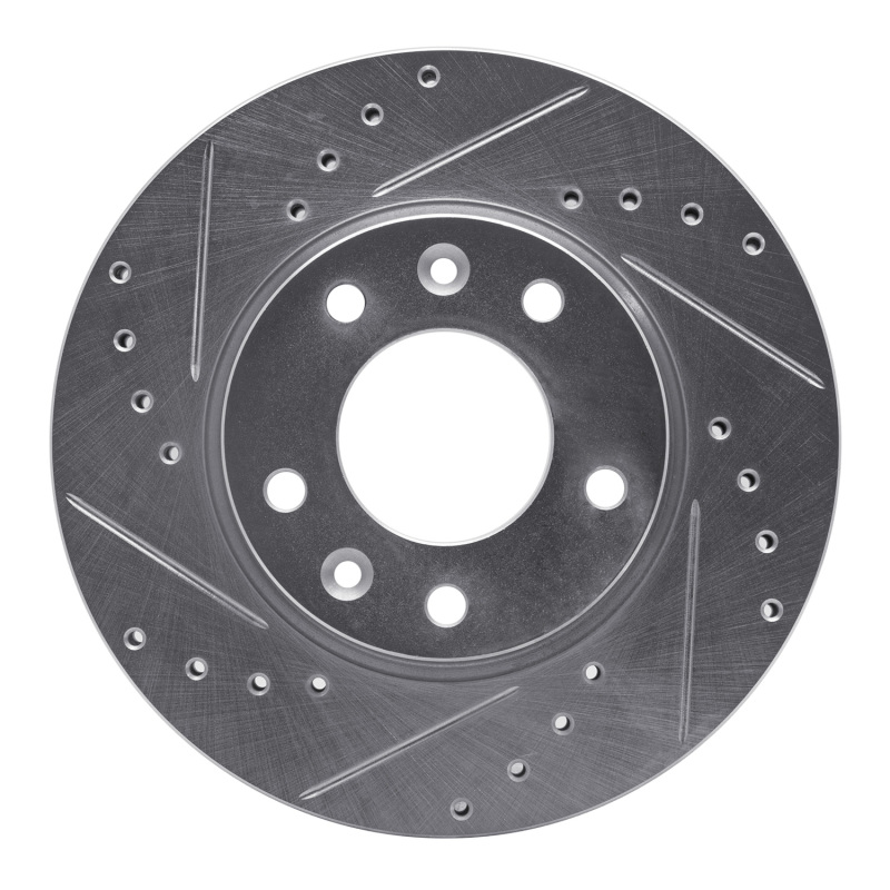 Kia Sedona Brake Rotor (1) - Front Left - DFC - Drilled & Slotted - Silver - 2002
