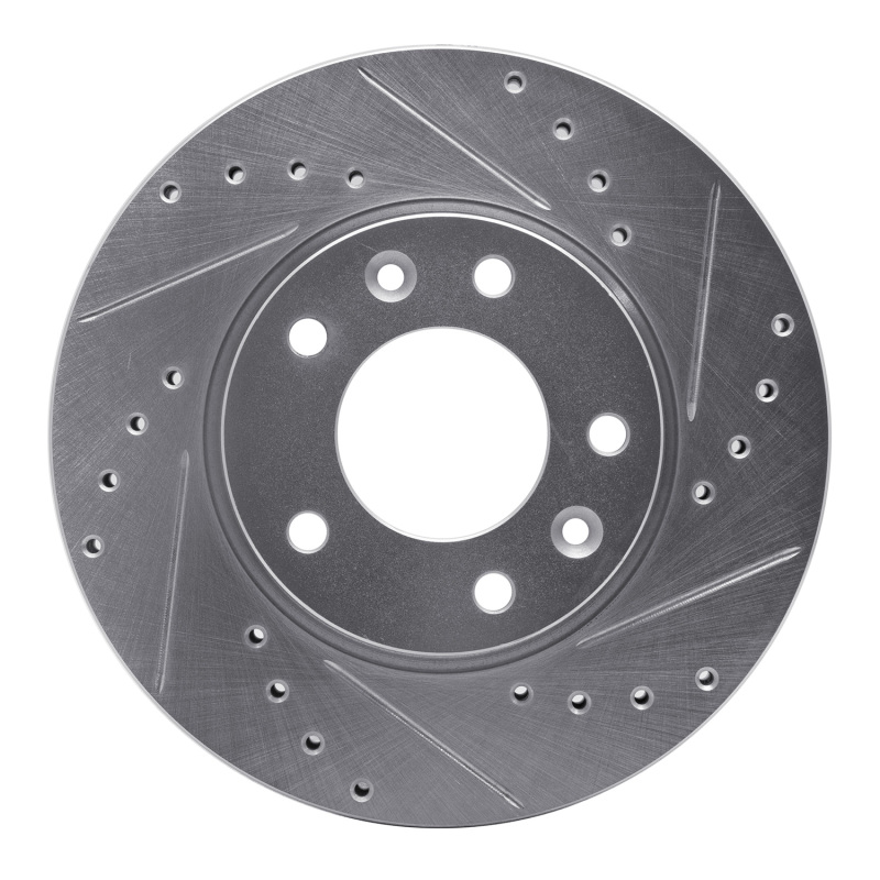 Kia Sedona Brake Rotor (1) - Front Right - DFC - Drilled & Slotted - Silver - 2002