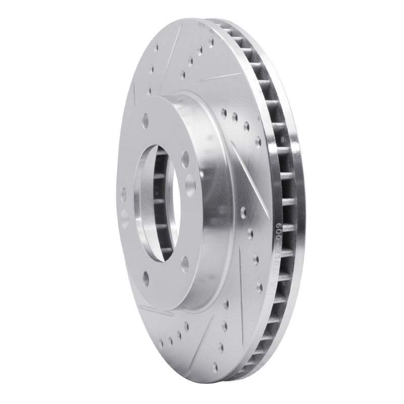 Kia Sorento Brake Rotor (1) - Front Left - DFC - Drilled & Slotted - Silver - `03-`06