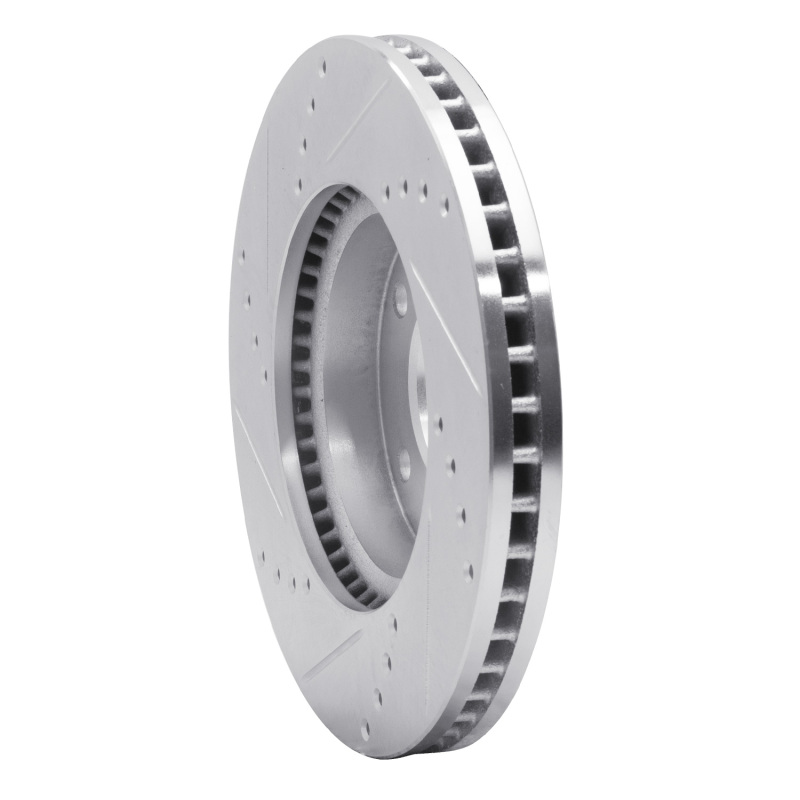 Kia Sedona Brake Rotor (1) - Front Right - DFC - Drilled & Slotted - Silver - `03-`05