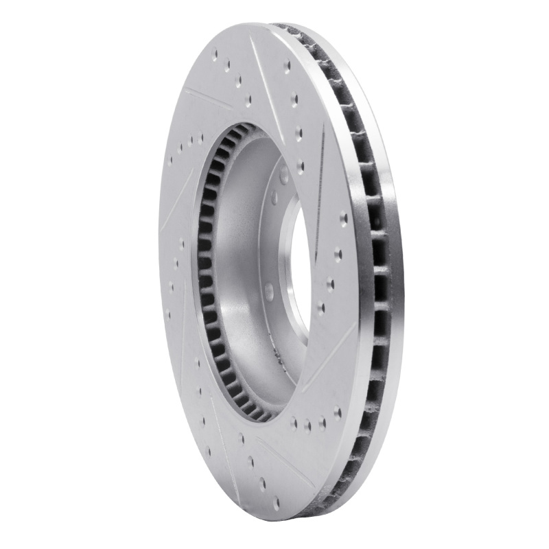 Kia Sorento Brake Rotor (1) - Front Left - DFC - Drilled & Slotted - Silver - `07-`09