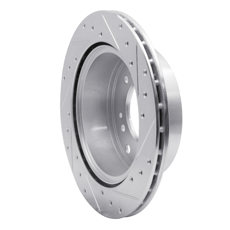 Kia Sorento Brake Rotor (1) - Rear Left - DFC - Drilled & Slotted - Silver - `07-`09