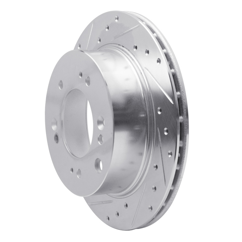 Kia Sorento Brake Rotor (1) - Rear Left - DFC - Drilled & Slotted - Silver - `07-`09