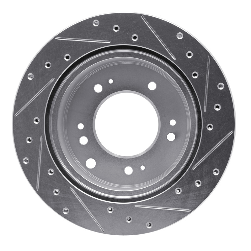 Kia Sorento Brake Rotor (1) - Rear Left - DFC - Drilled & Slotted - Silver - `07-`09
