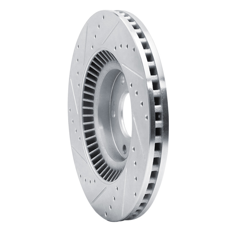 Kia Sorento Brake Rotor (1) - Front Right - DFC - Drilled & Slotted - Silver - `15-`20