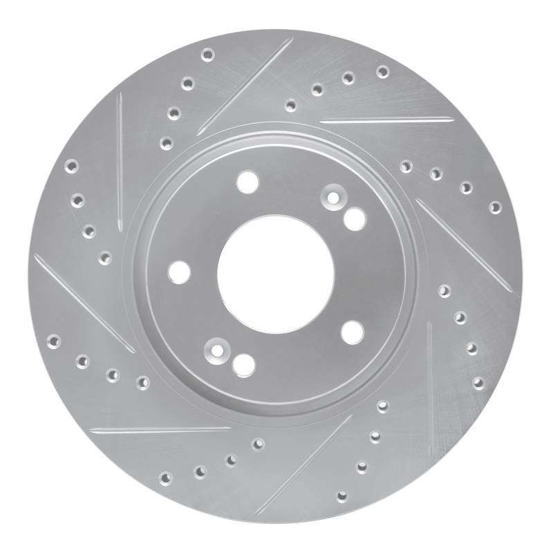 Kia Sportage Brake Rotor (1) - Front Left - DFC - Drilled & Slotted - Silver - `12-`16