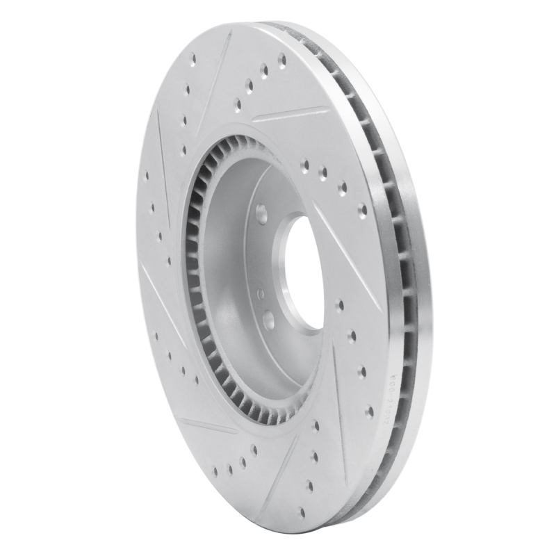 Kia Sportage Brake Rotor (1) - Front Right - DFC - Drilled & Slotted - Silver - `12-`16