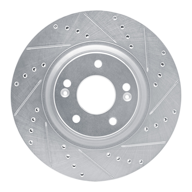 Kia Cadenza Brake Rotor (1) - Front Right - DFC - Drilled & Slotted - Silver - `17-`20