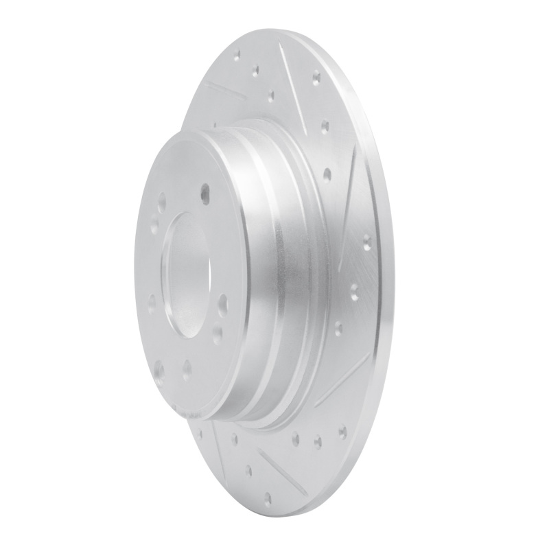 Kia Cadenza Brake Rotor (1) - Rear Right - DFC - Drilled & Slotted - Silver - `17-`19