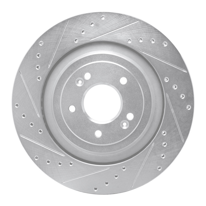 Genesis G90 Brake Rotor (1) - Rear Left - DFC - Drilled & Slotted - Silver - `19-`22