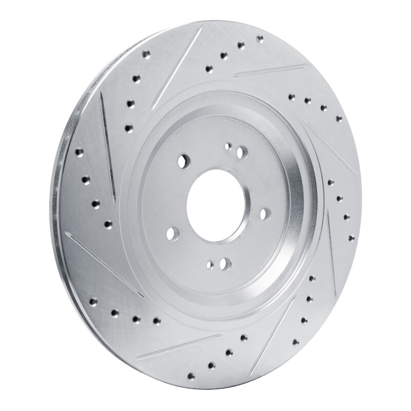 Genesis G90 Brake Rotor (1) - Rear Right - DFC - Drilled & Slotted - Silver - `19-`22