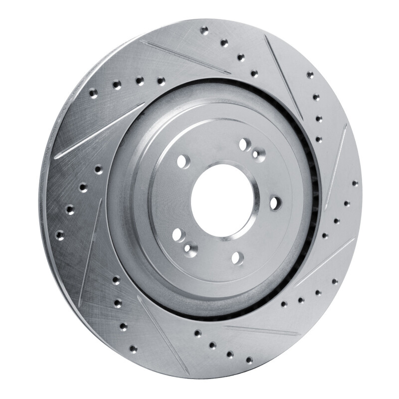 Genesis G90 Brake Rotor (1) - Rear Right - DFC - Drilled & Slotted - Silver - `19-`22
