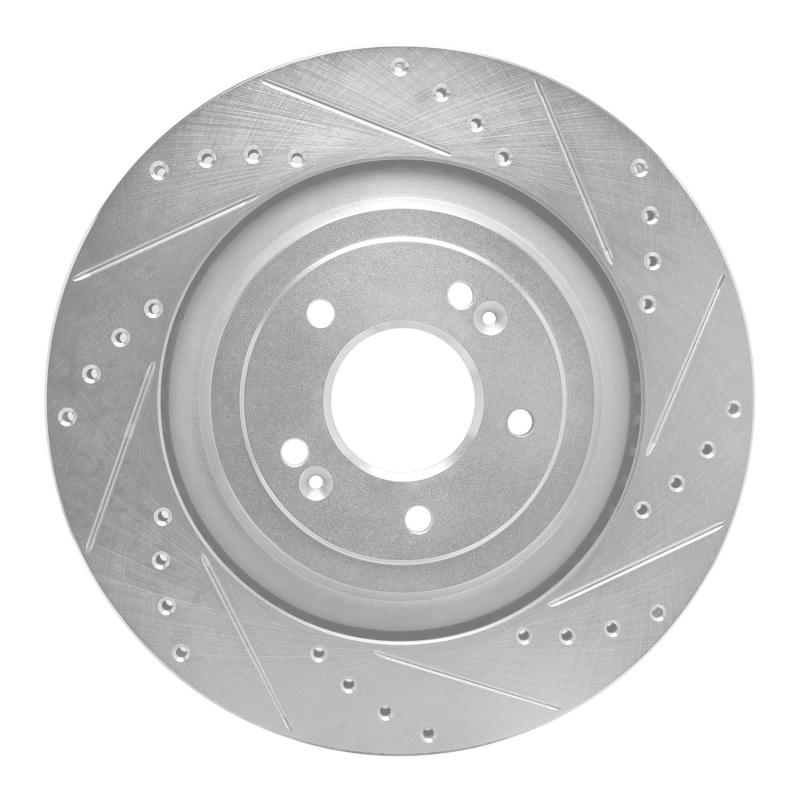 Genesis G90 Brake Rotor (1) - Rear Right - DFC - Drilled & Slotted - Silver - `19-`22