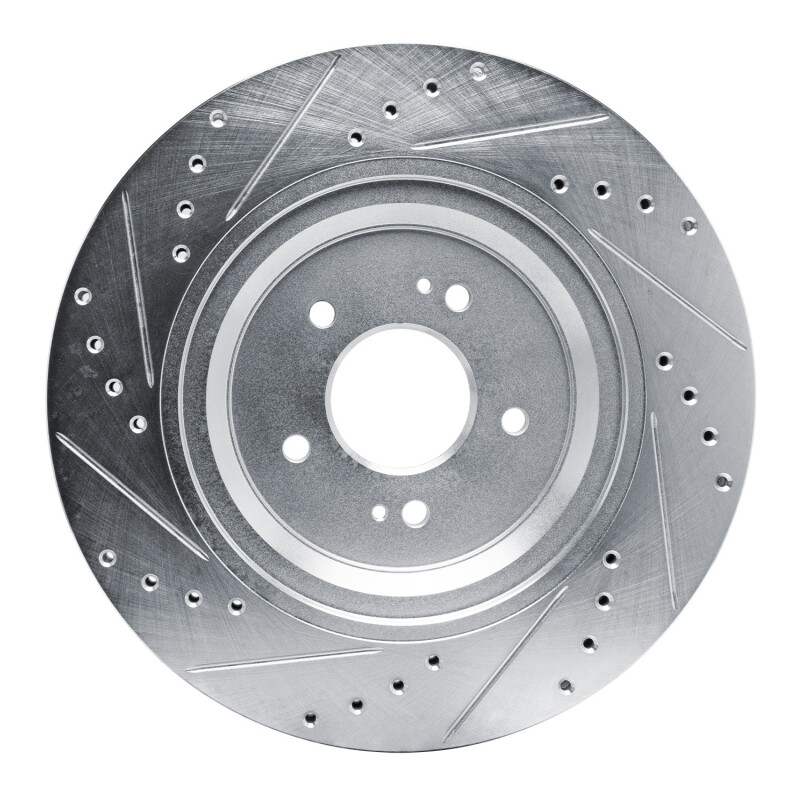 Genesis G90 Brake Rotor (1) - Rear Right - DFC - Drilled & Slotted - Silver - `19-`22