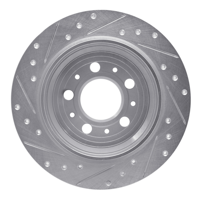 Volvo XC70 Brake Rotor (1) - Rear Right - DFC - Drilled & Slotted - Silver - `99-`09