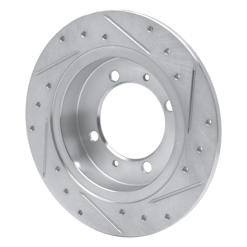 Mitsubishi Space Star Brake Rotor (1) - Rear Left - DFC - Drilled & Slotted - Silver - `00-`07