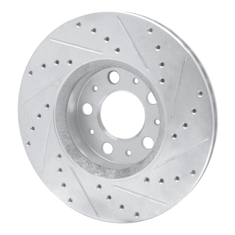 Volvo S60 Brake Rotor (1) - Front Left - DFC - Drilled & Slotted - Silver - `99-`09