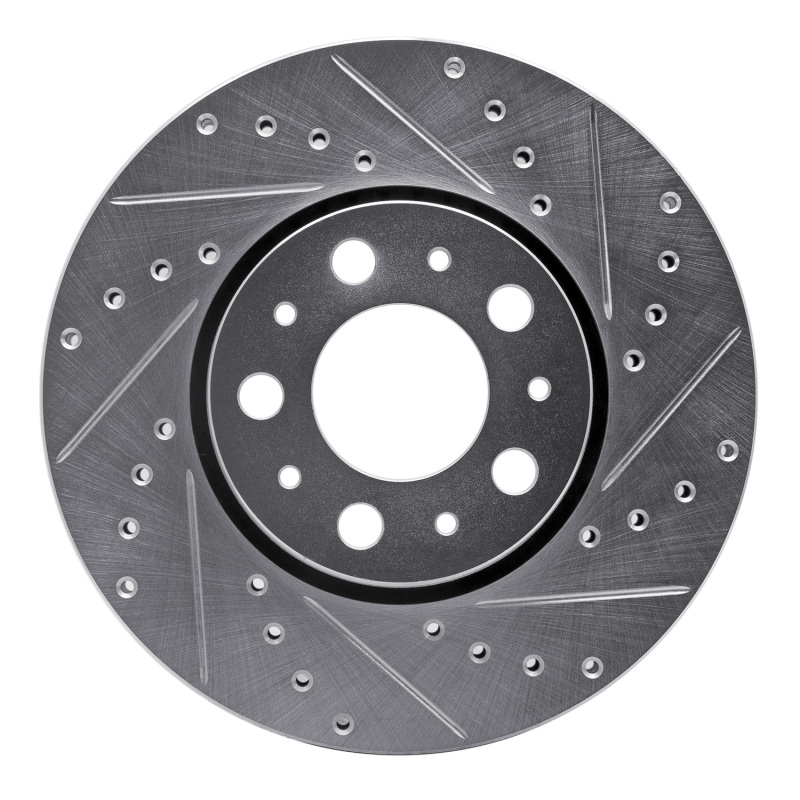 Volvo S80 Brake Rotor (1) - Front Right - DFC - Drilled & Slotted - Silver - `99-`09