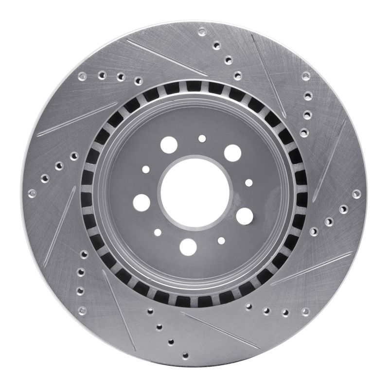 Volvo S60 Brake Rotor (1) - Rear Left - DFC - Drilled & Slotted - Silver - `04-`07