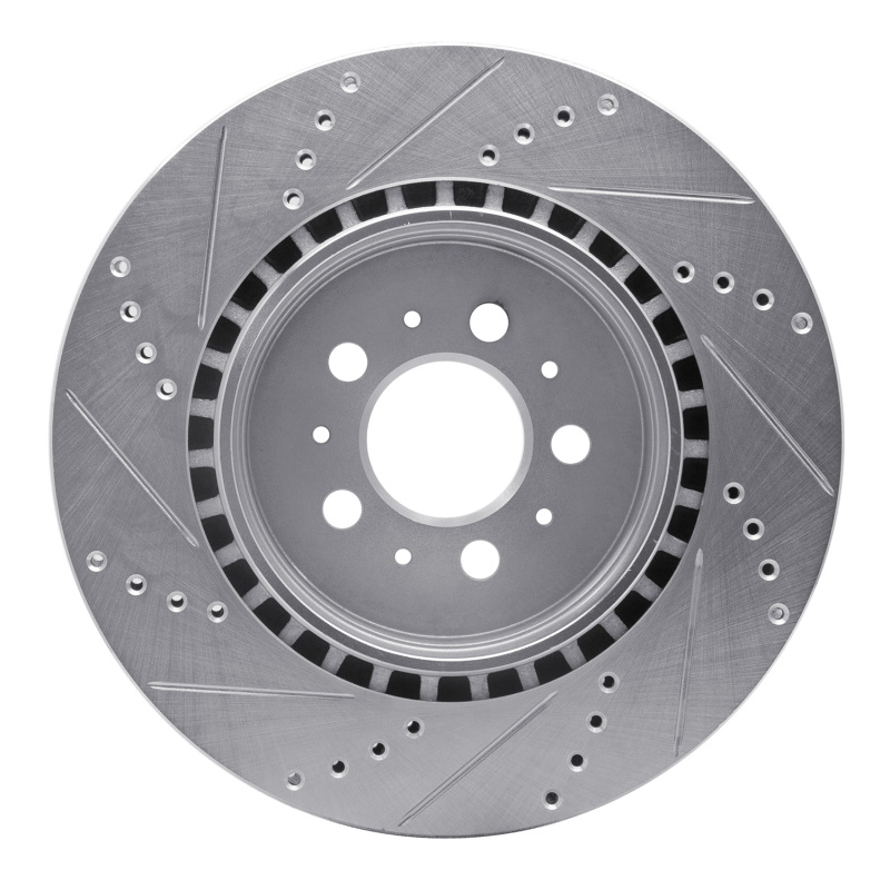 Volvo S60 Brake Rotor (1) - Rear Right - DFC - Drilled & Slotted - Silver - `04-`07