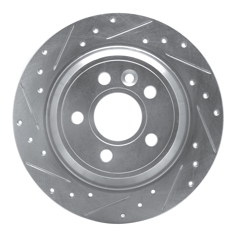 Volvo S80 Brake Rotor (1) - Rear Left - DFC - Drilled & Slotted - Silver - `07-`10