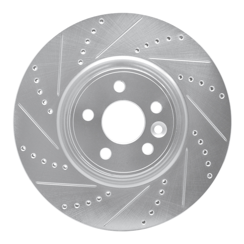 Volvo S80 Brake Rotor (1) - Front Left - DFC - Drilled & Slotted - Silver - `07-`16