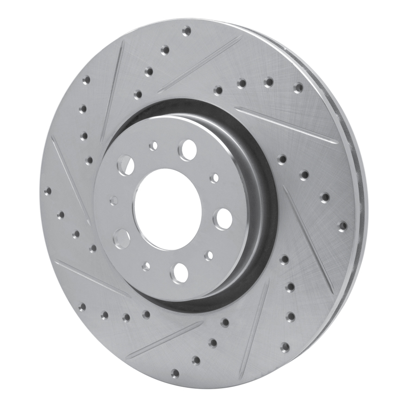 Volvo XC90 Brake Rotor (1) - Front Left - DFC - Drilled & Slotted - Silver - `03-`09