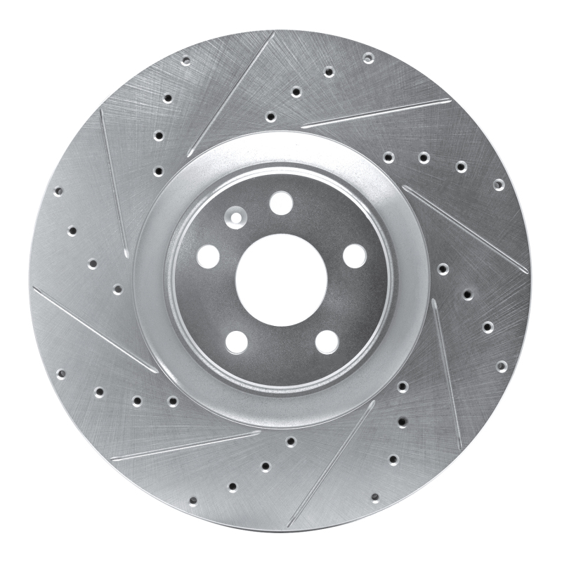 Volvo XC90 Brake Rotor (1) - Front Left - DFC - Drilled & Slotted - Silver - `16-`26
