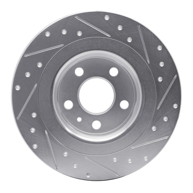 Volvo S60 Brake Rotor (1) - Rear Left - DFC - Drilled & Slotted - Silver - `18-`25