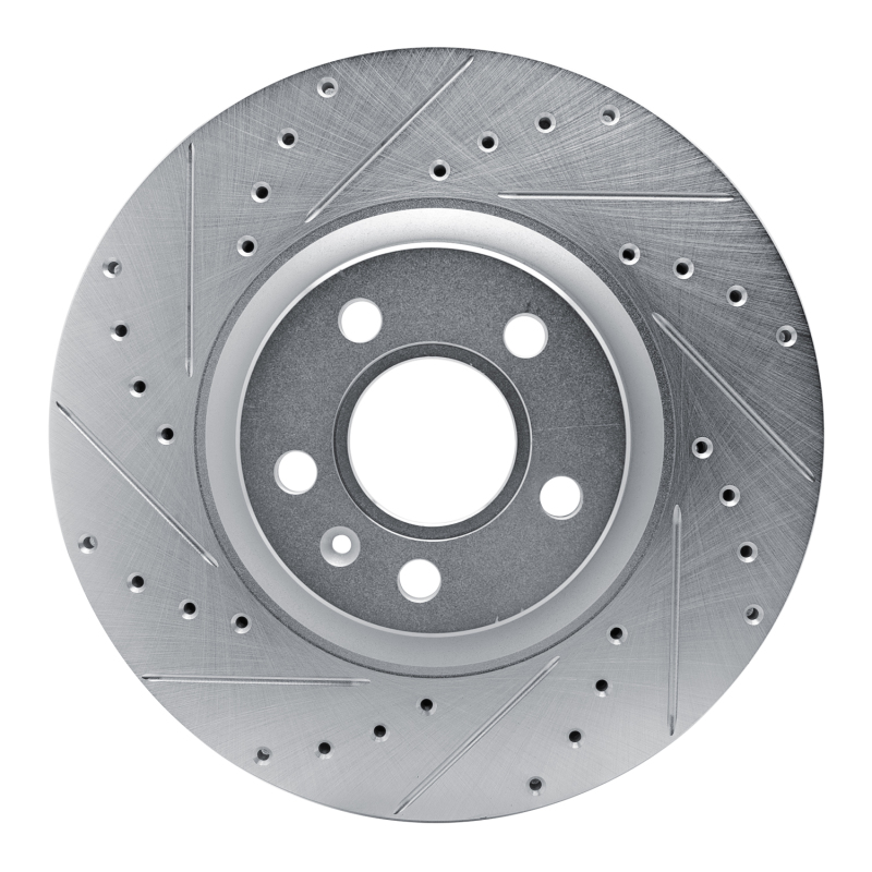 Volvo XC60 Brake Rotor (1) - Front Left - DFC - Drilled & Slotted - Silver - `17-`25